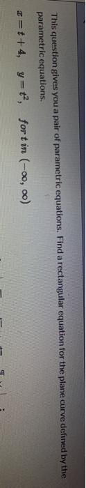 Solved This Question Gives You A Pair Of Parametric Chegg