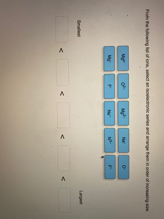 Solved From The Following List Of Ions Select An Chegg