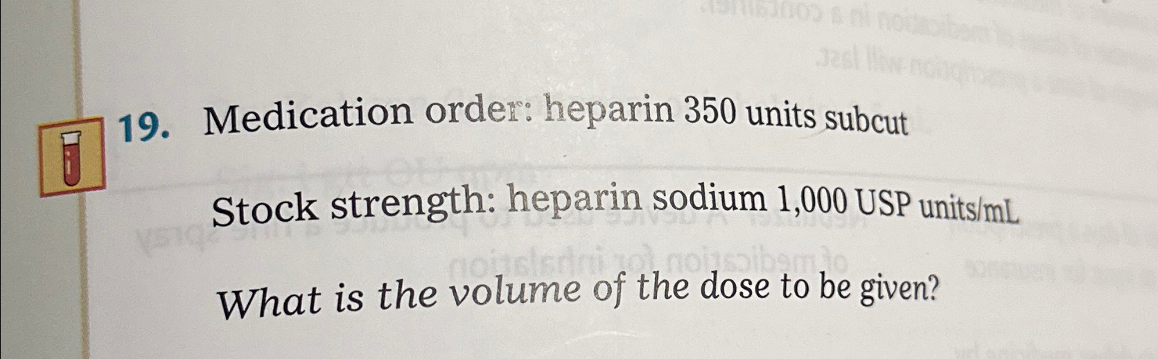 Solved Medication Order Heparin Units Subcutstock Chegg