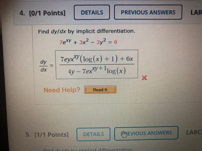 Solved 4 0 1 Points DETAILS PREVIOUS ANSWERS LAR Find Chegg