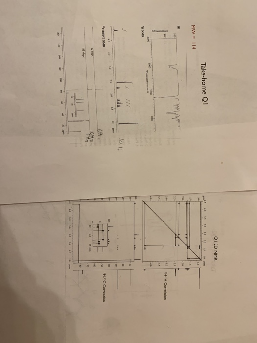 Solved I Need To Use The Ir H Nmr C Dept Nmr H H Chegg