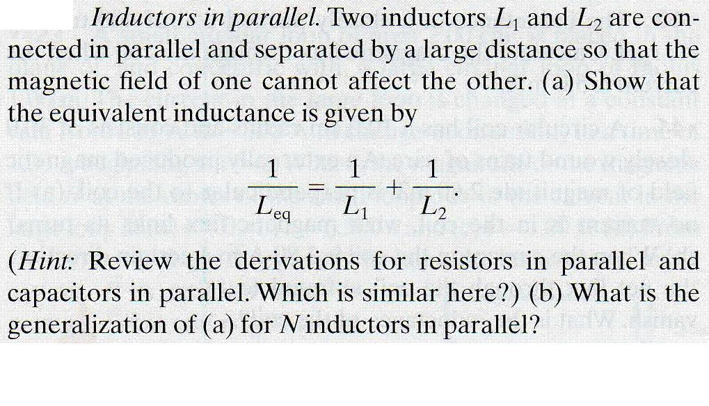 Solved Inductors In Parallel Two Inductors L1 And L2 Are Chegg