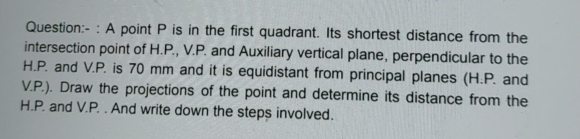 Solved Question A Point P Is In The First Quadrant Its Chegg