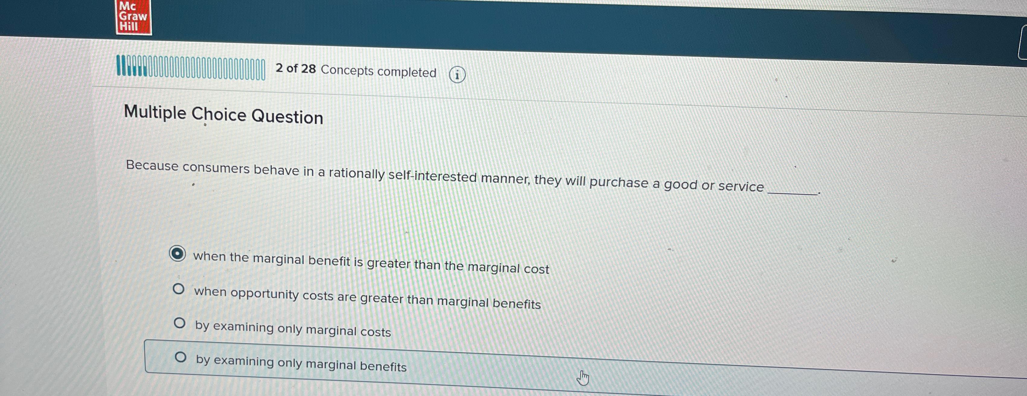 Solved McGraw2 Of 28 Concepts CompletedMultiple Choice Chegg