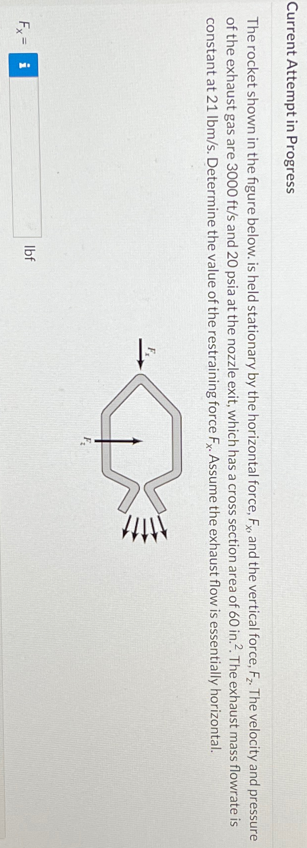 Solved Current Attempt In Progressthe Rocket Shown In The Chegg