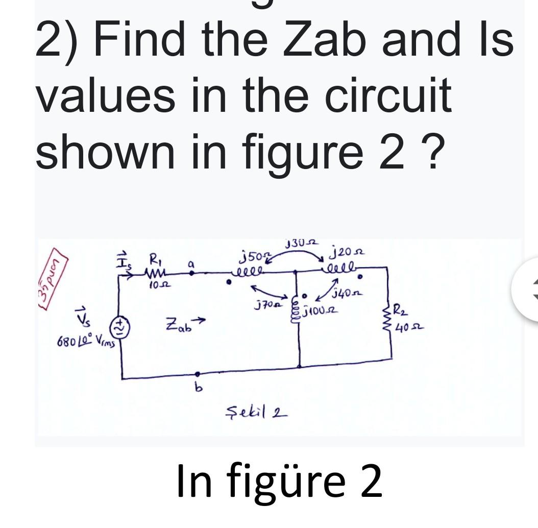 Solved 2 Find The Zab And Is Values In The Circuit Shown In Chegg