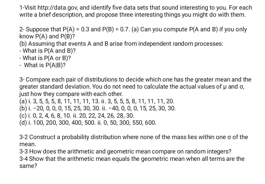 Solved Visit Data Gov And Identify Five Data Sets Chegg