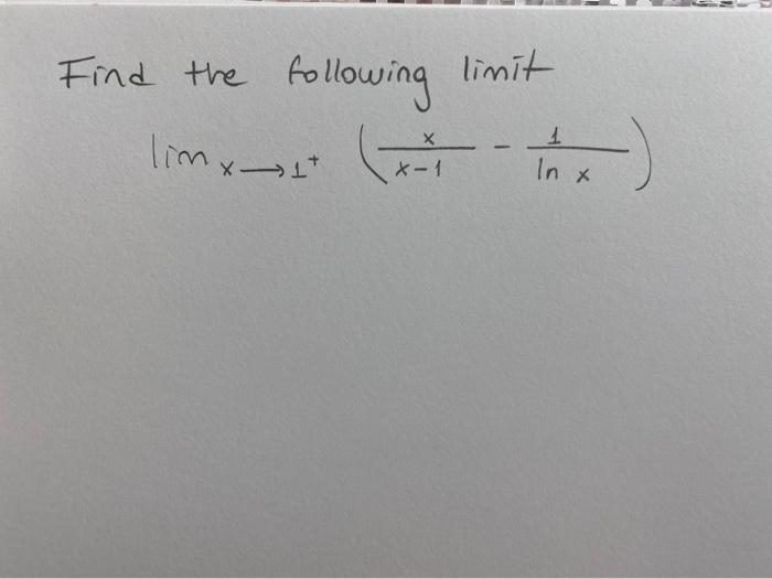 Solved Find The Following Limit Lim X Chegg