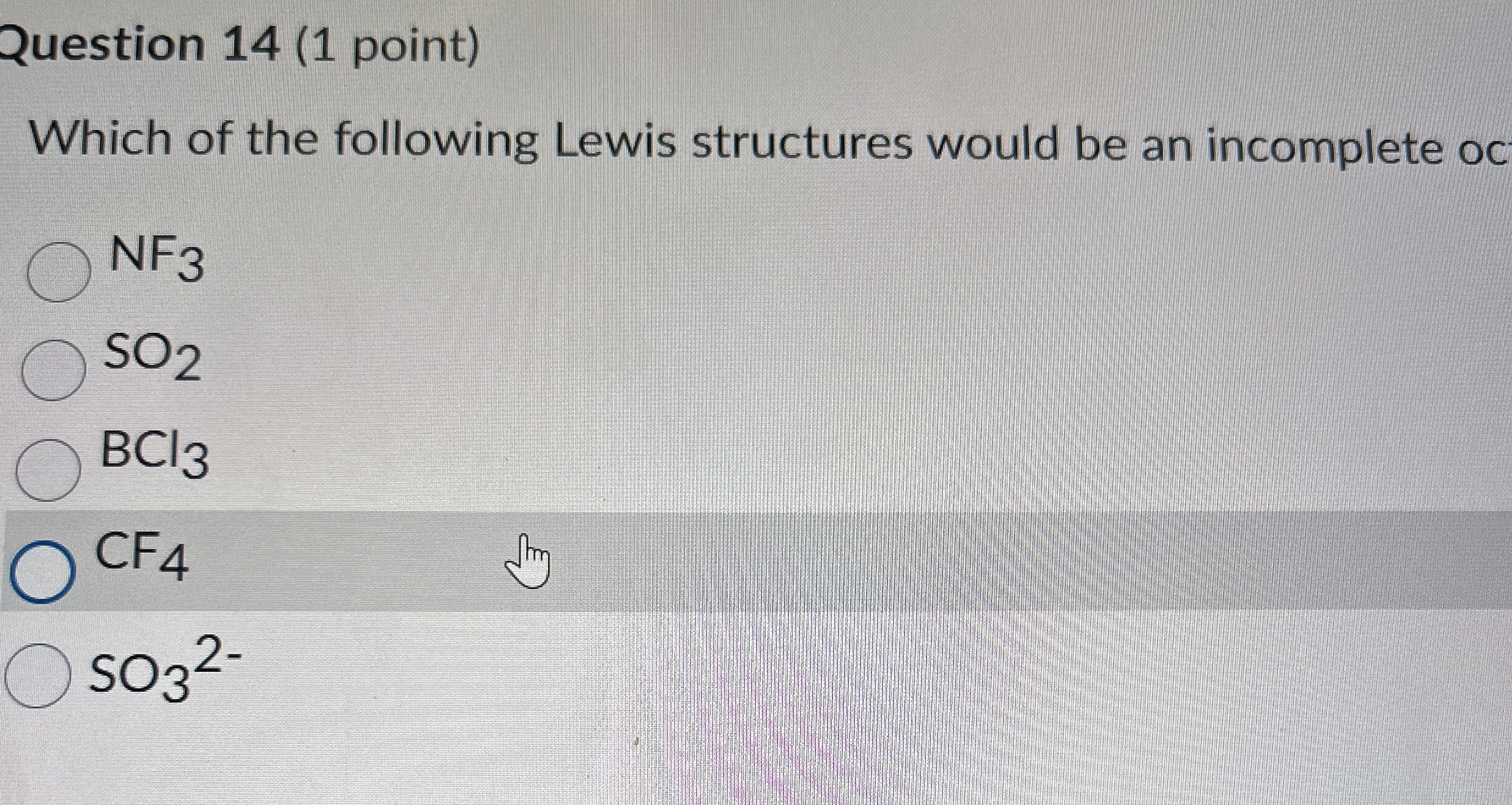 Solved Question Point Which Of The Following Lewis Chegg