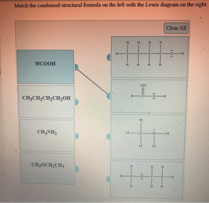 Solved Match The Condensed Structural Formula On The Left Chegg