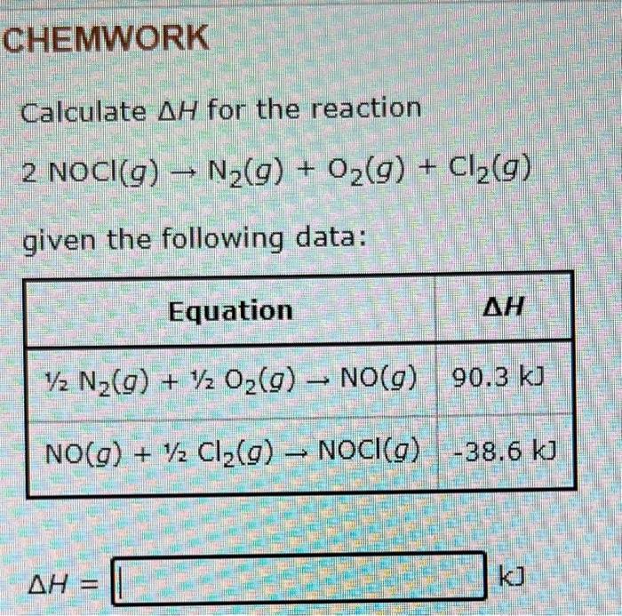 Solved Calculate H For The Reaction Chegg