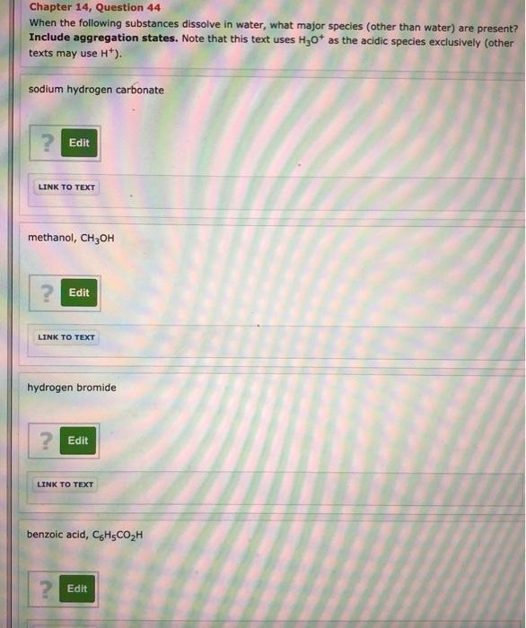 Solved Chapter 14 Question 44 When The Following Substances Chegg