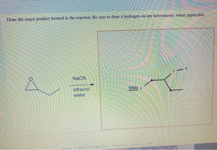 Solved Draw The Major Product Formed In The Reaction Be Chegg