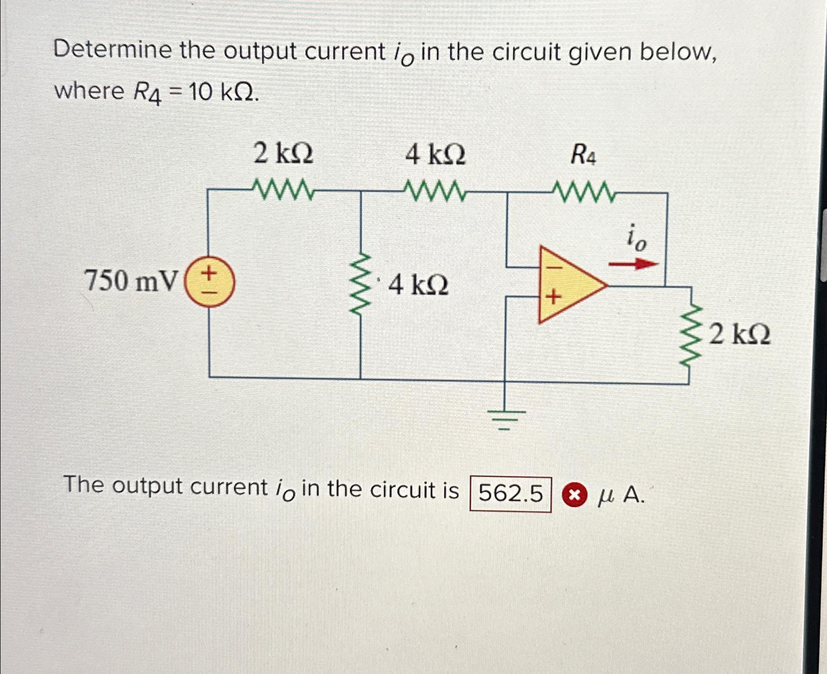 Solved Determine The Output Current IO In The Circuit Given Chegg