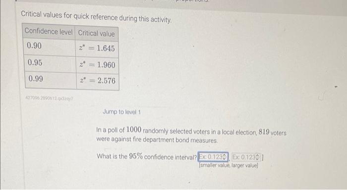 Solved Critical Values For Quick Reference During This Chegg