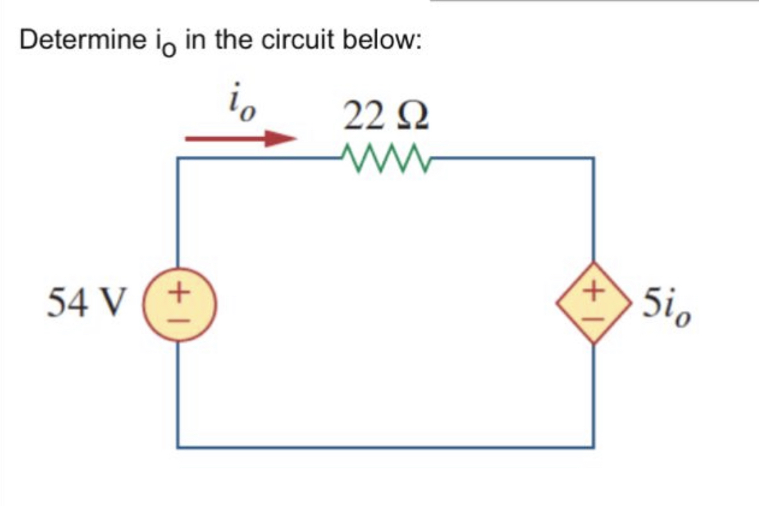 Solved Determine Io In The Circuit Below Chegg