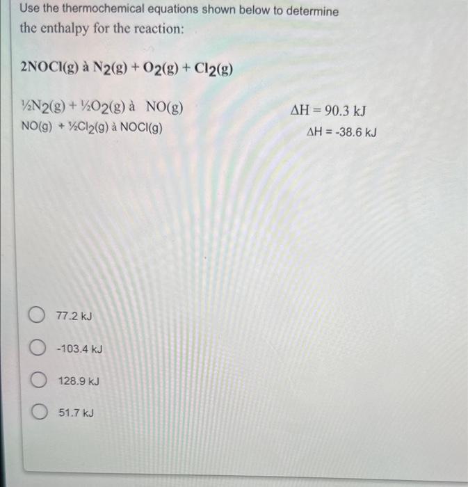 Solved Use The Thermochemical Equations Shown Below To Chegg