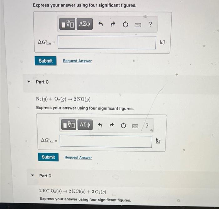 Solved Use Standard Free Energies Of Formation To Calculate Chegg