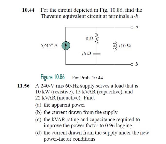 Solved 10 44 For The Circuit Depicted In Fig 10 86 Find Chegg