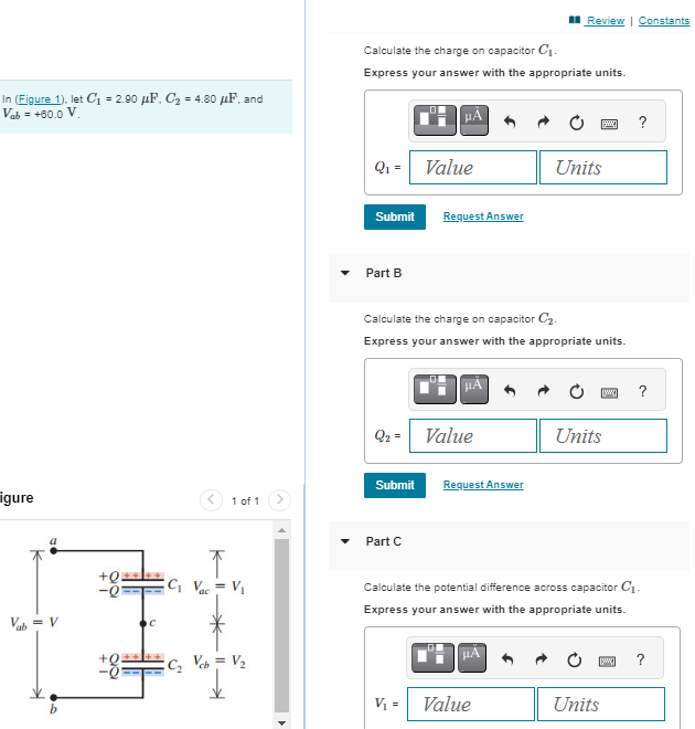 Solved In Figure 1 let C1 2 90μF C2 4 80μF Chegg