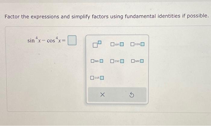 Solved Factor The Expressions And Simplify Factors Using Chegg