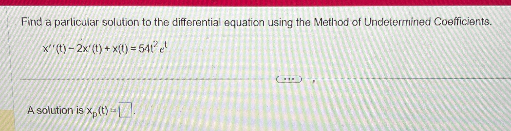 Solved Find A Particular Solution To The Differential Chegg