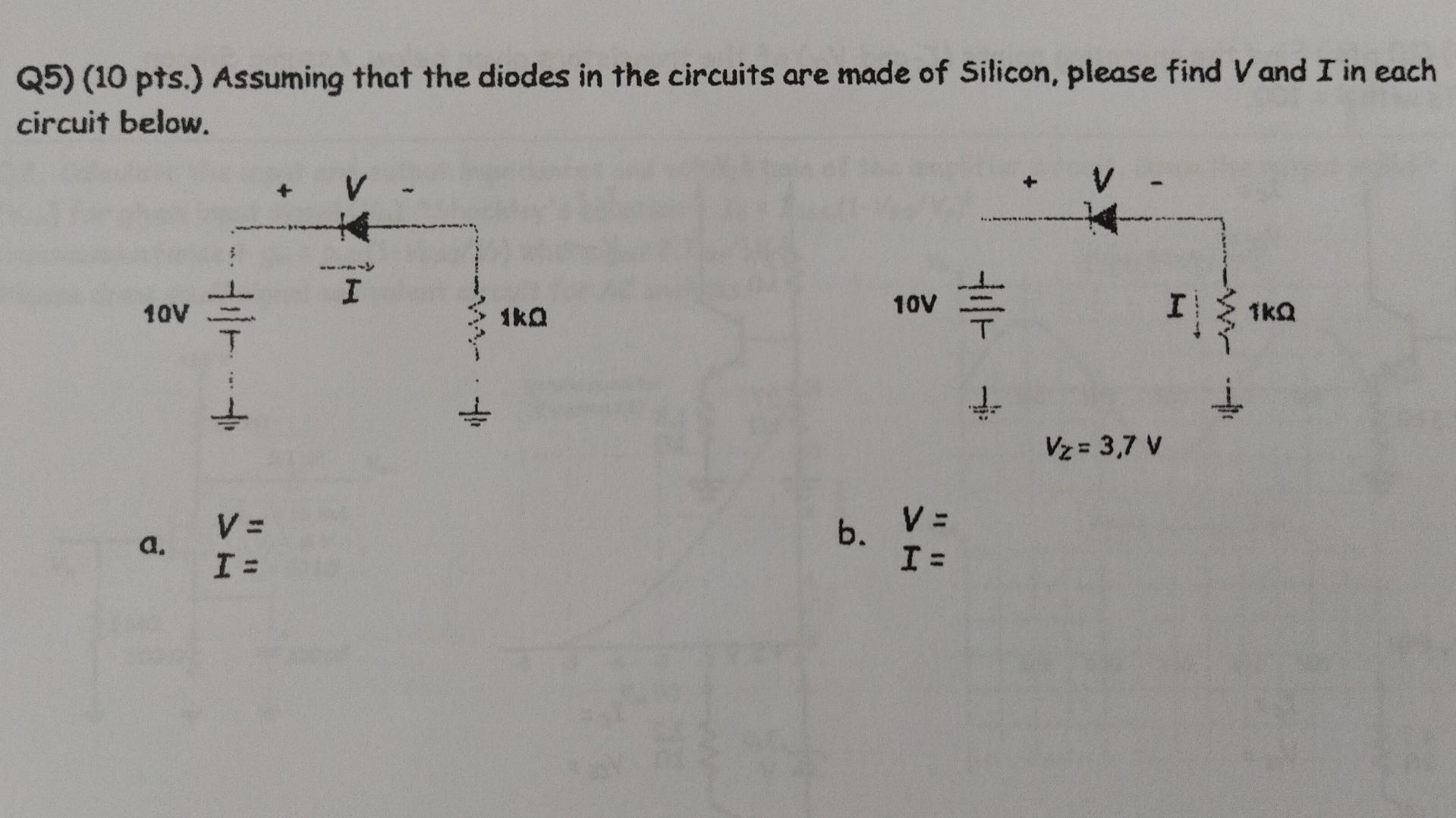 Solved Q5 10 Pts Assuming That The Diodes In The Chegg