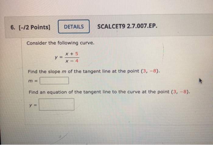 Solved Points Details Scalcet Ep Consider Chegg