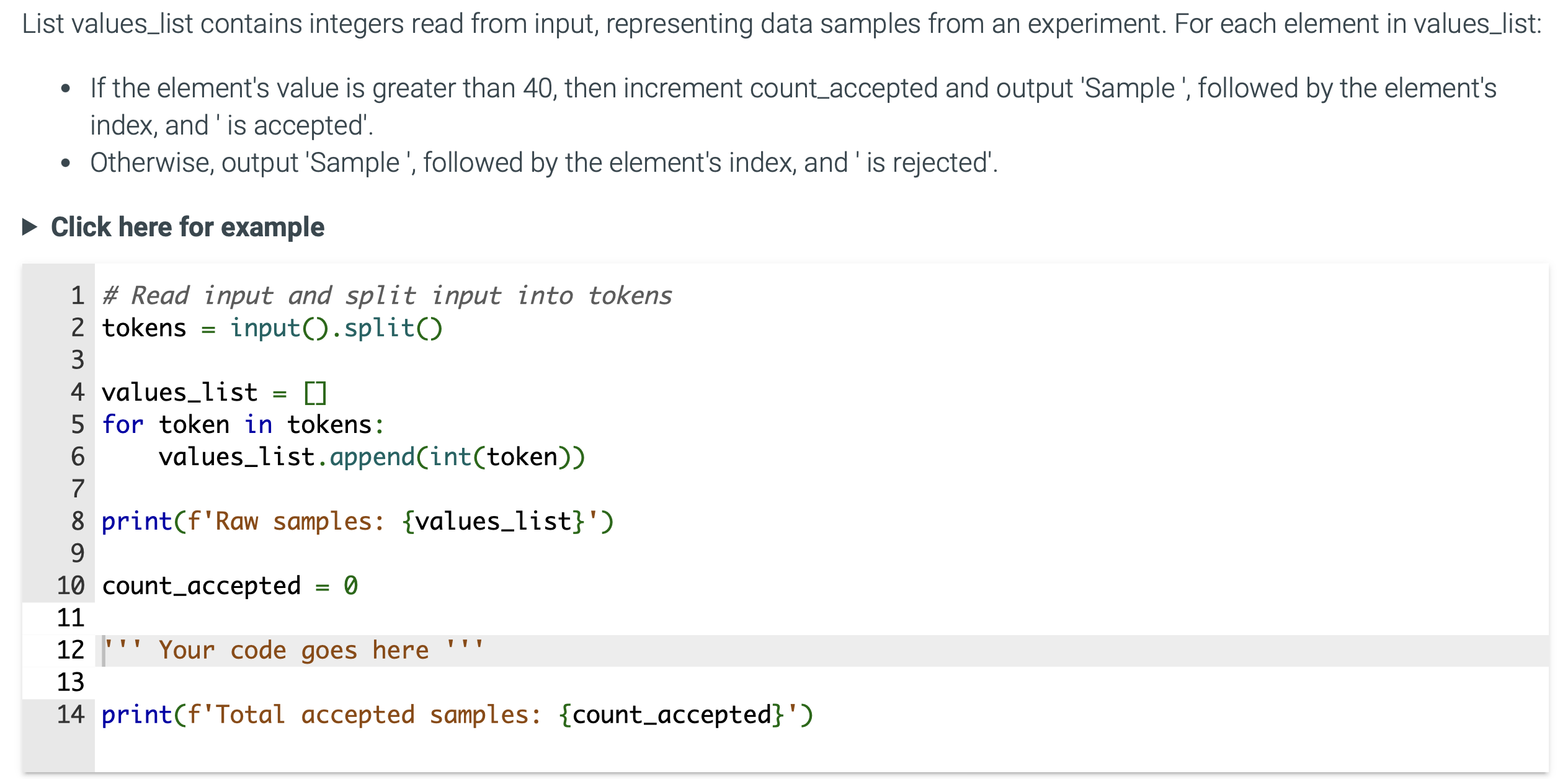 Solved List Values List Contains Integers Read From Input Chegg