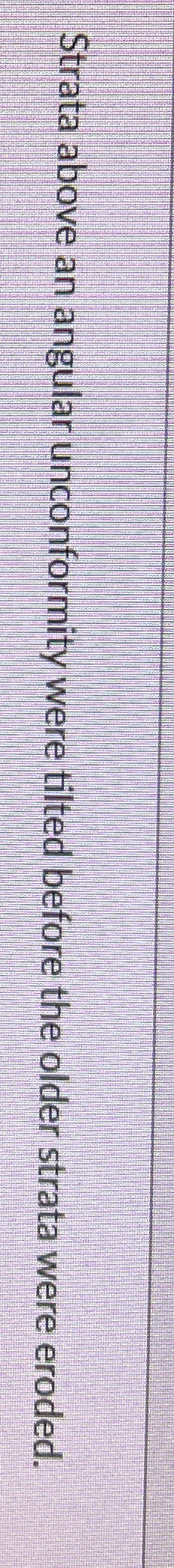 Solved Strata Above An Angular Unconformity Were Tilted Chegg