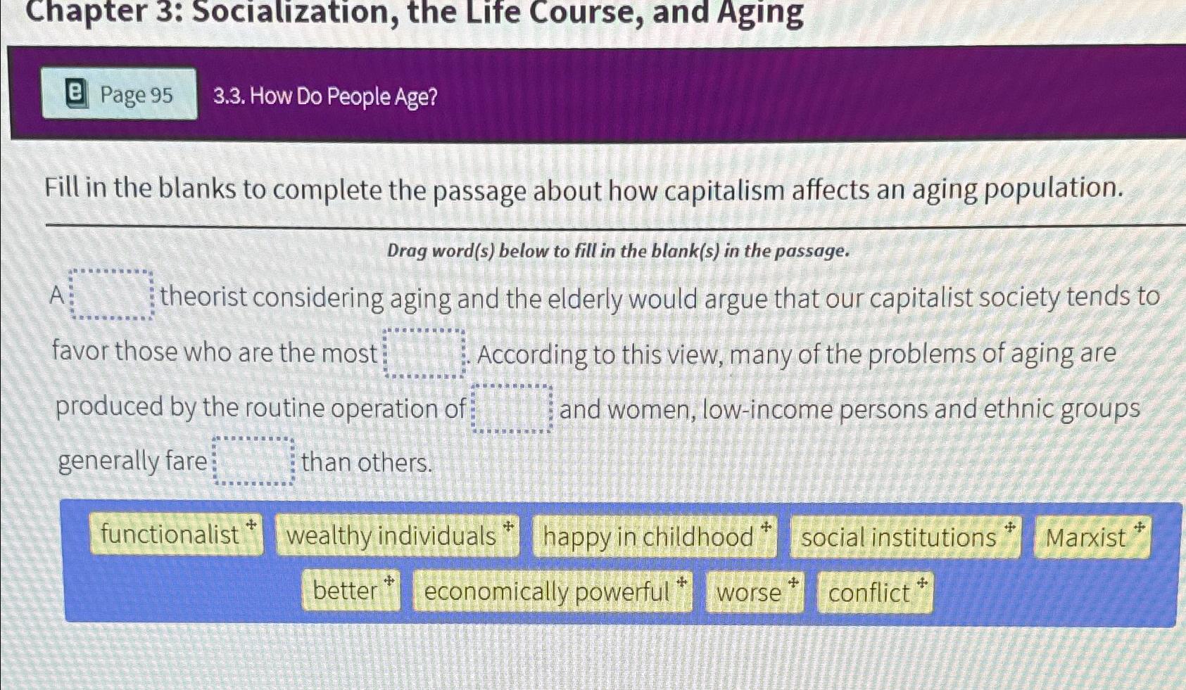 Solved Chapter 3 Socialization The Life Course And Chegg