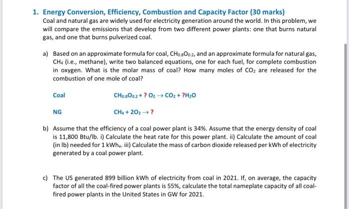 Solved Energy Conversion Efficiency Combustion And Chegg