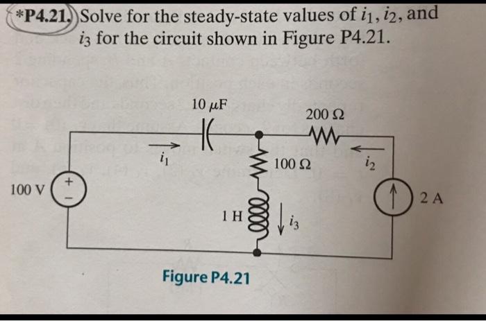 Solved P4 21 Solve For The Steady State Values Of I1 I2 Chegg