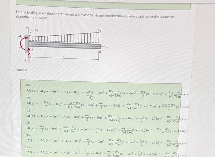 Solved For The Beam And Loading Shown Use Discontinuity Chegg