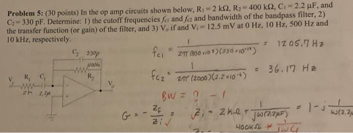 Solved Problem 5 30 Points In The Op Circuits Shown Chegg