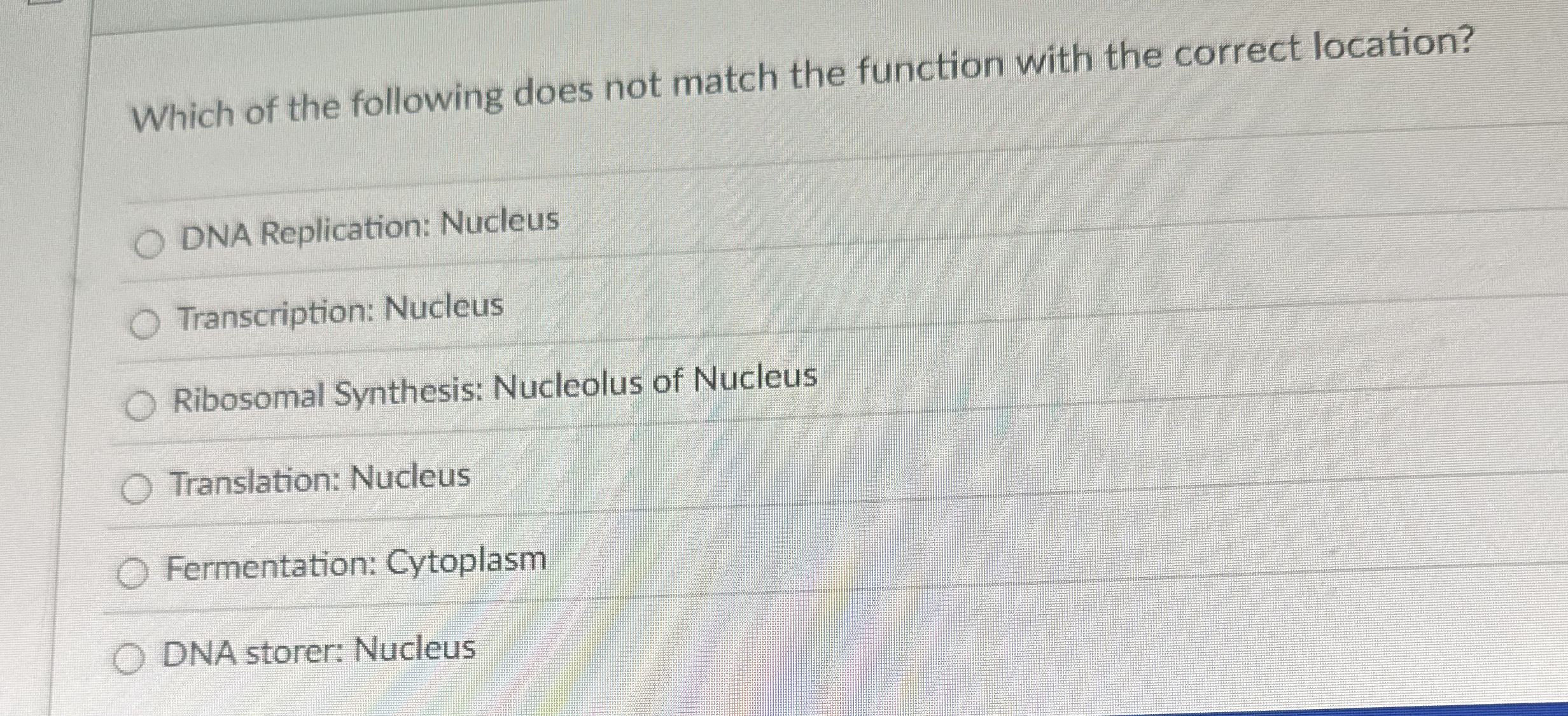 Solved Which Of The Following Does Not Match The Function Chegg