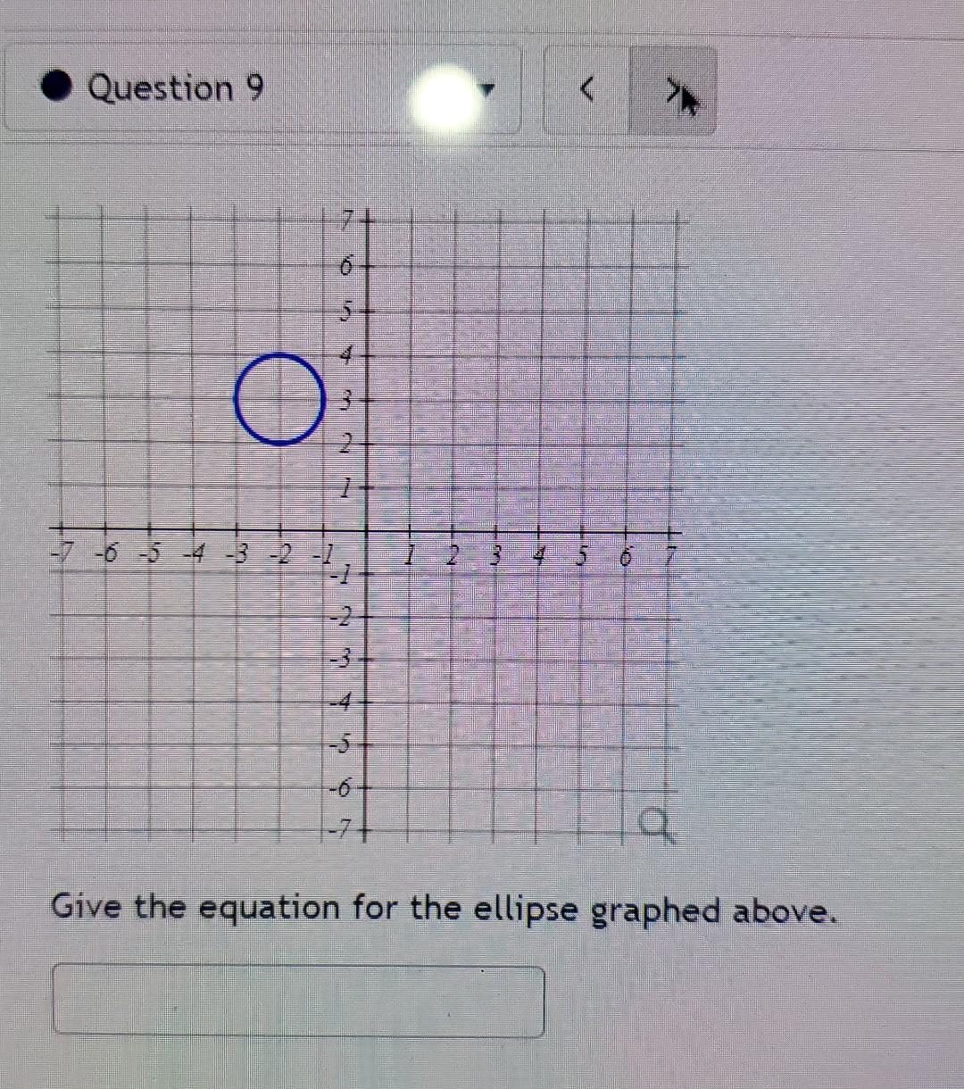 Solved Question Give The Equation For The Ellipse Graphed Chegg