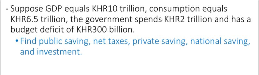 Solved Suppose Gdp Equals Khr Trillion Consumption Chegg