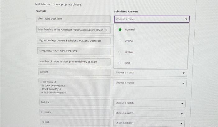 Match Terms To The Appropriate Phrase Prompts Chegg