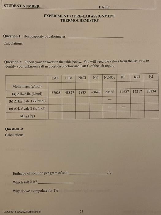 Solved Pre Lab Assignment Use Form On P In This Chegg