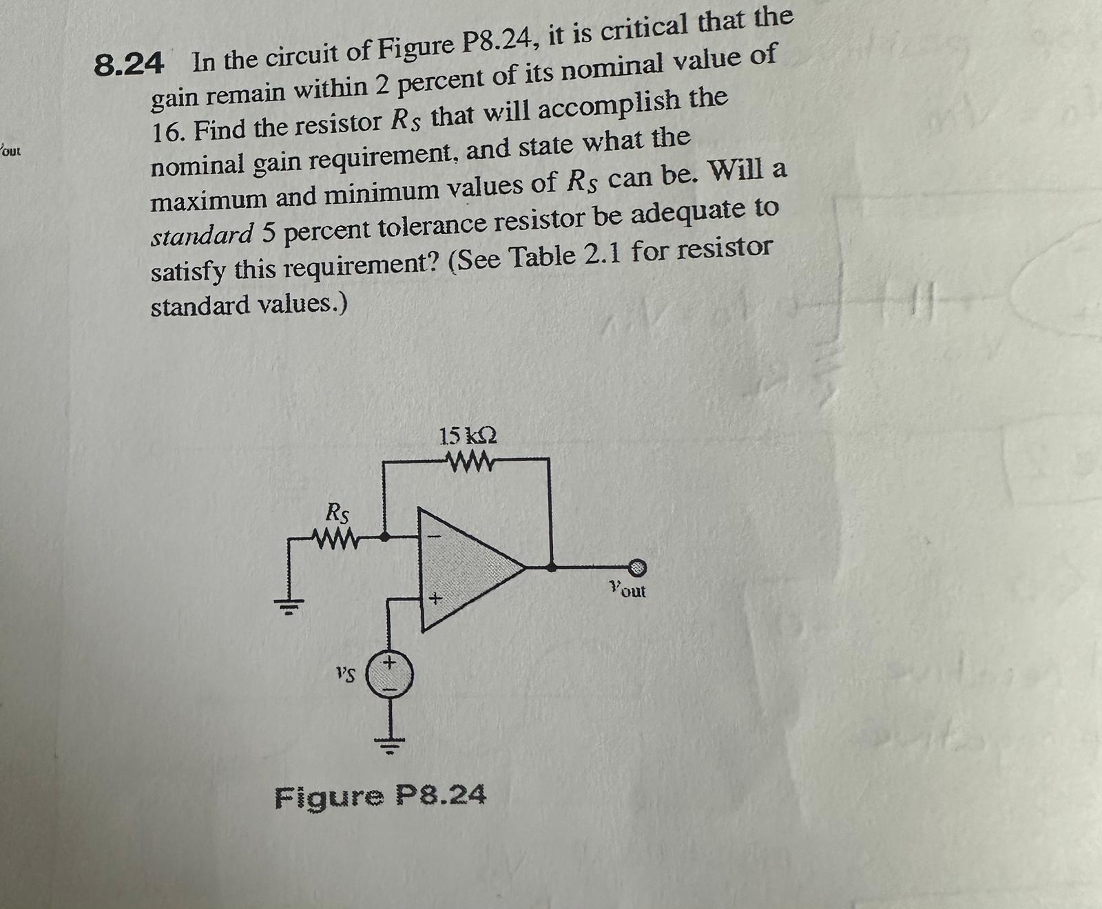 Solved 8 24 In The Circuit Of Figure P8 24 It Is Critical Chegg