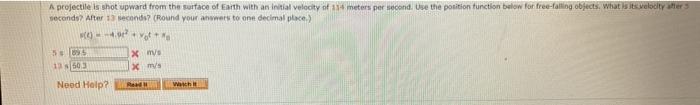 Solved A Projectile Is Shot Upward From The Surface Of Earth Chegg