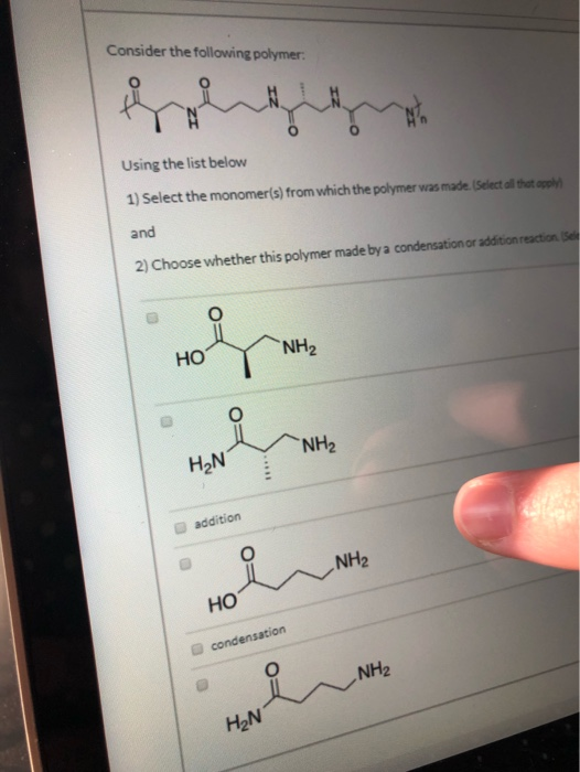 Solved Consider The Following Polymer Using The List Below Chegg