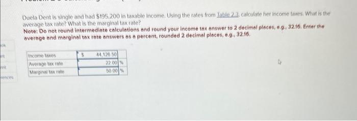 Solved Duela Dent Is Single And Had 195 200 In Taxable Chegg