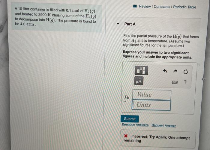 Solved Review I Constants Periodic Table A 10 Liter Chegg