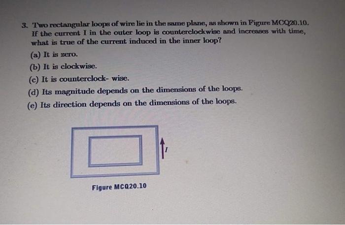 Solved Two Rectangular Loops Of Wire Lie In The Same Chegg