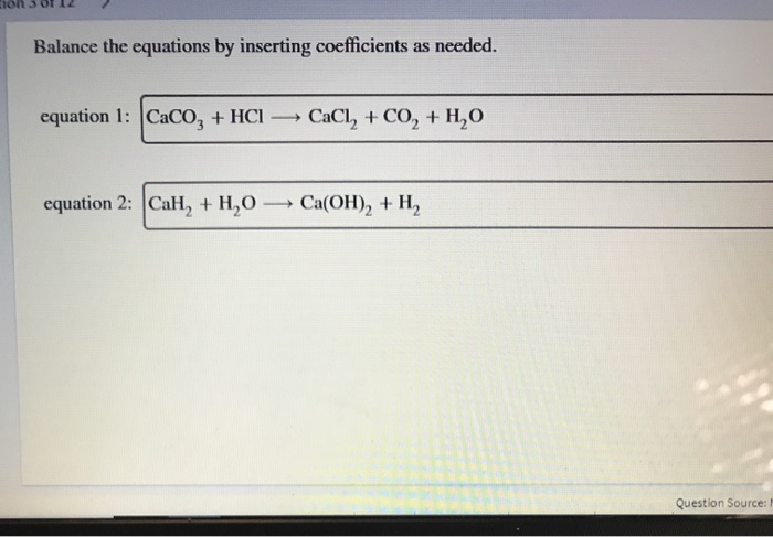 Solved Son 3 Of 12 Balance The Equations By Inserting Chegg