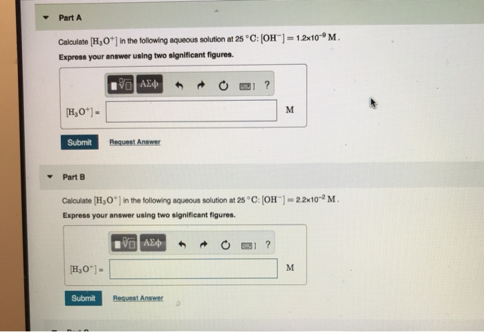 Solved Part A Calculate H 0 In The Following Aqueous Chegg