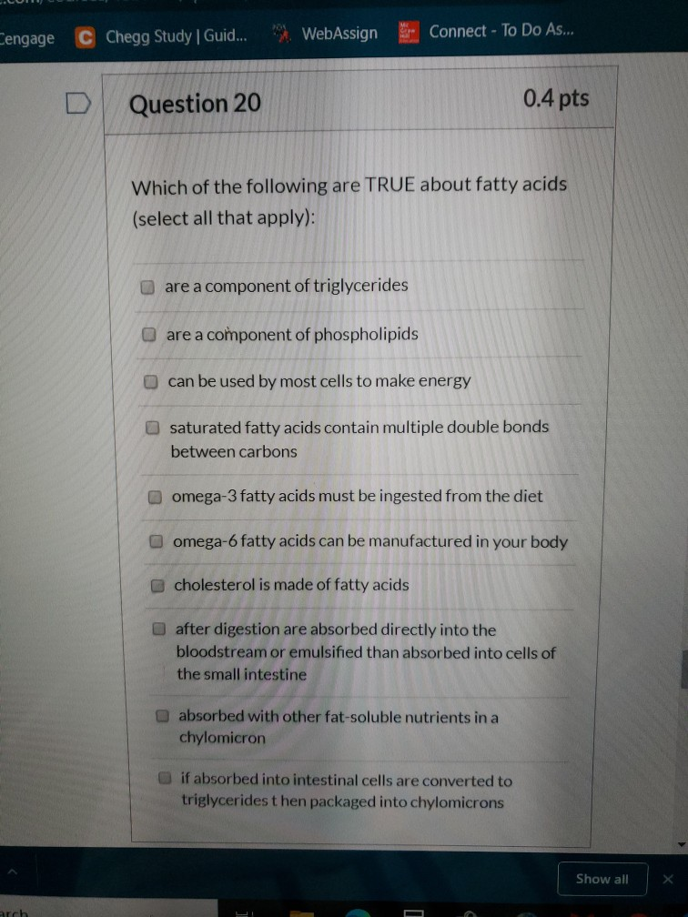 Solved Question 11 0 4 Pts Which Of The Following Is Most Chegg