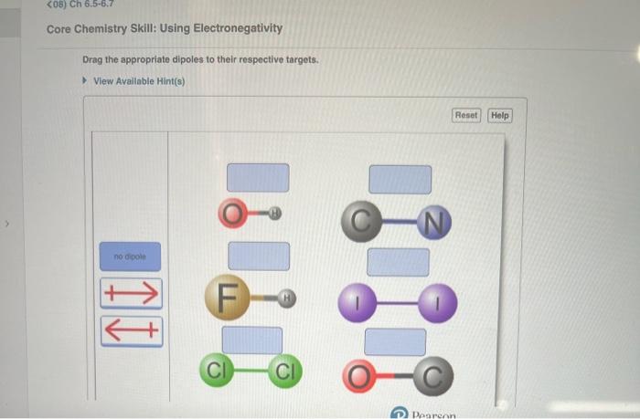 Solved Core Chemistry Skill Using Electronegativity Drag Chegg